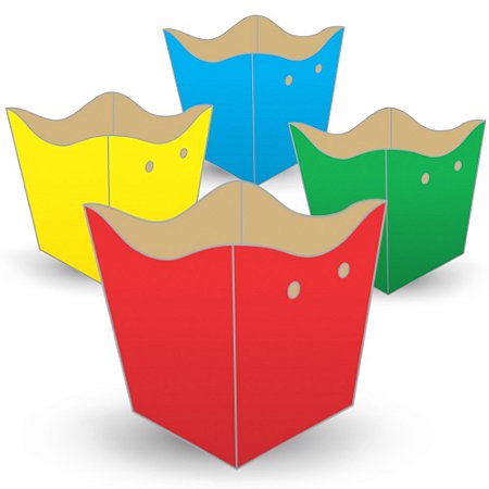 kit 10 Cachepo Papel cartonado Decoração coloridos festa