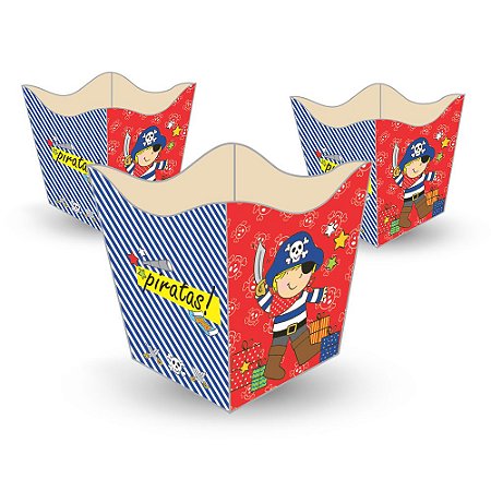 kit 10 Cachepo Papel cartonado Decoração Pirata festa
