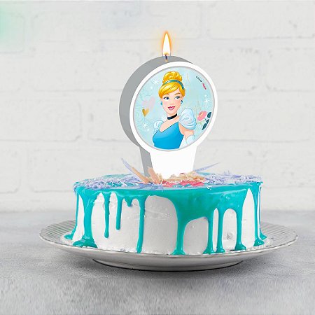 Vela decoração festa Cinderela Disney Topo Aniversário