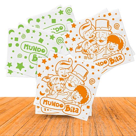 50 Guardanapos Decoração Mundo Bita Papel festa aniversário
