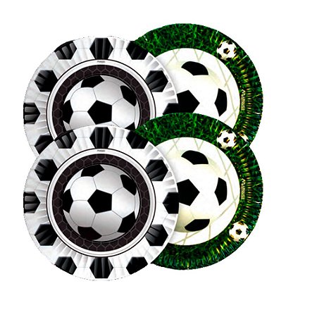 8 Pratos descartáveis futebol time decoração festa aniversário