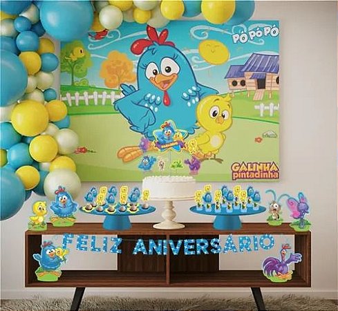 Decoração Festa Galinha Pintadinha Kit COMPLETO em EVA 39pçs
