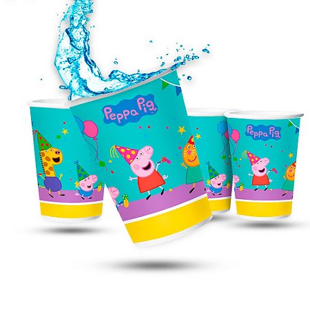 12 Copos decoração Peppa Pig 180ML festa aniversário