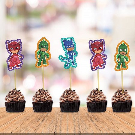 Topper teg Para doces pj masks decoração festa aniversário