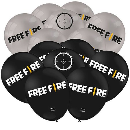 25 Balões Bexigas decoração Free Fire aniversário 9" festa
