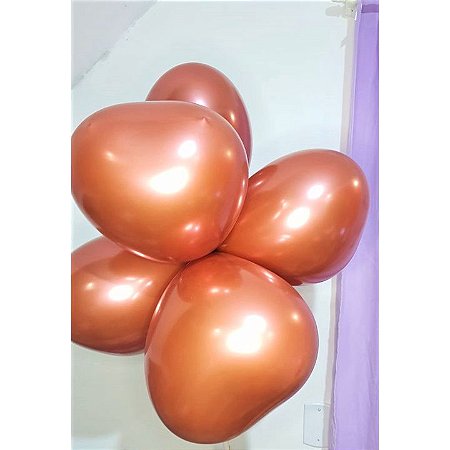 Decoração festa Bexigas nº 11 balões Coração Metálico vermelho unidade