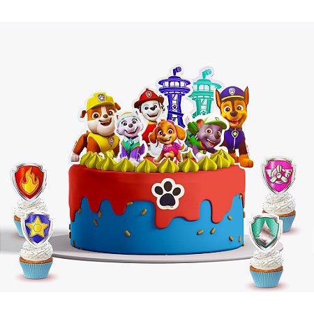 Aplique gigante Patrulha canina topo de bolo/ tags/ topper/ decoração de festa
