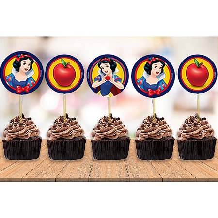 12 Tags topper para doces Branca de neve/ decoração de festa