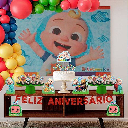 Kit festa decoração aniversário Cocomelon 39pçs completa EVA