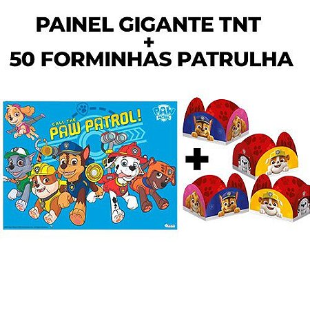 Decoração festa patrulha canina/ 50 forminhas + Painel TNT