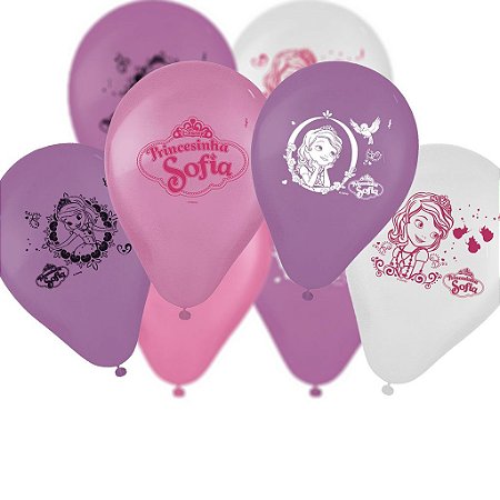 25 Balões Bexigas "9 decoração festas Princesinha Sofia