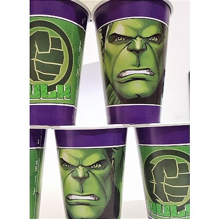 8 Lembrancinhas copos festa Hulk personalizado decoração