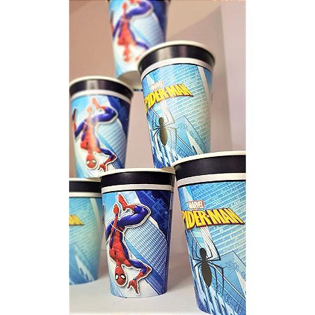 8 Copos decoração Homem Aranha festa aniversário