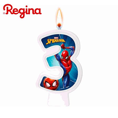 Vela decorativa Homem Aranha N3 decoração festa