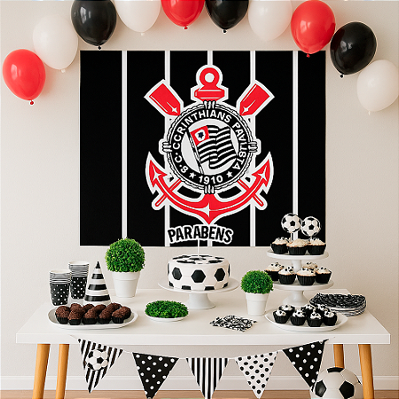 Painel Corinthians TNT Decoração festa GIGANTE 1,40m