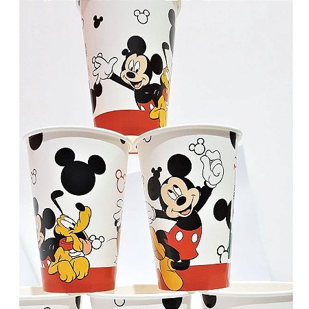 8 Lembrancinha Copos 180 ml Aniversário Mickey festa