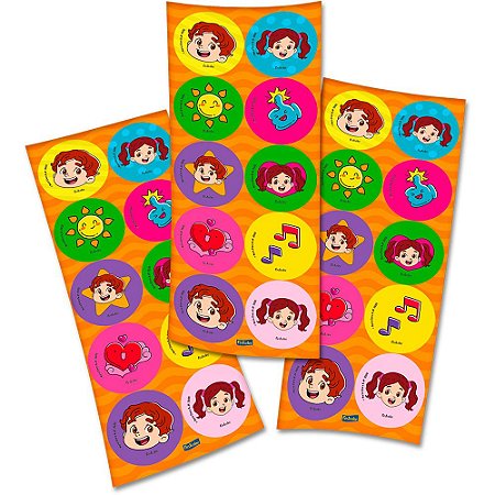 30 Adesivos Maria Clara e JP redondo decoração festa