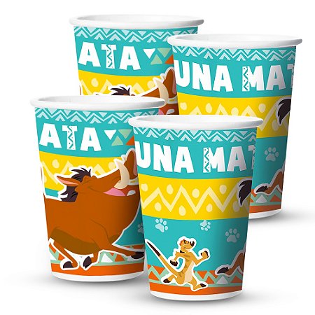 8 Lembrancinhas copos Rei Leão decoração festa aniversário