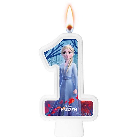 Vela Frozen Número 1 Decoração Festa topo aniversário