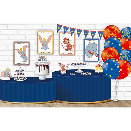 Kit festa Mesversário Dumbo 60pçs Decoração festa