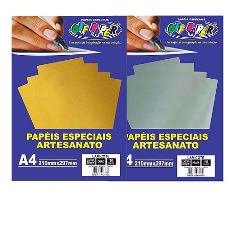 10 folhas Papel Lamicote Off Paper 250g artesanato