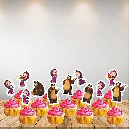 Topper Tags para doces Masha e Urso decoação anviversário