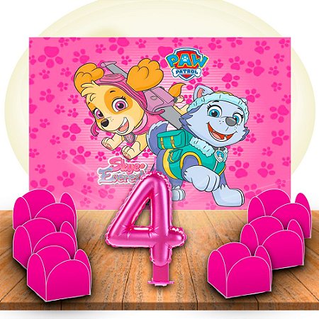 kit festa 52 pçs Decoração patrulha canina Skye e Everest 4