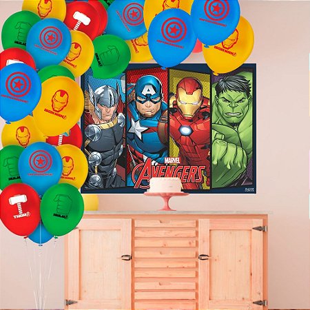 Kit festa Completo 26 pçs Decoração Vingadores aniversário