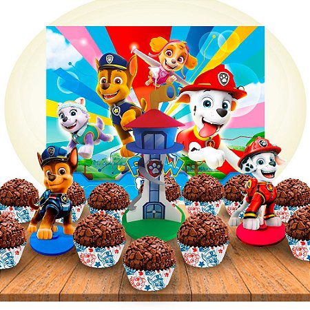 Kit festa completo 104 peças decoração festa patrulha canina