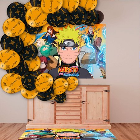Kit festa Decoração Naruto painel Gigante + 25 Bexigas