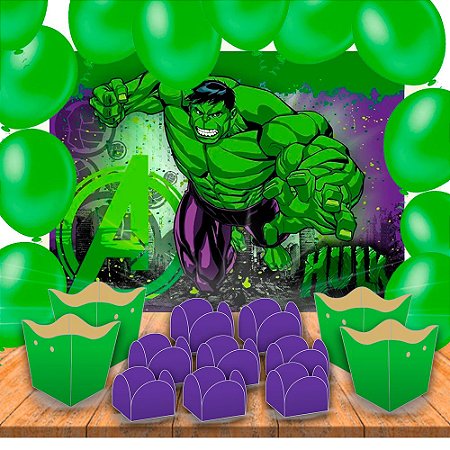 Kit Festa 111 Pçs Decoração Hulk aniversário completo