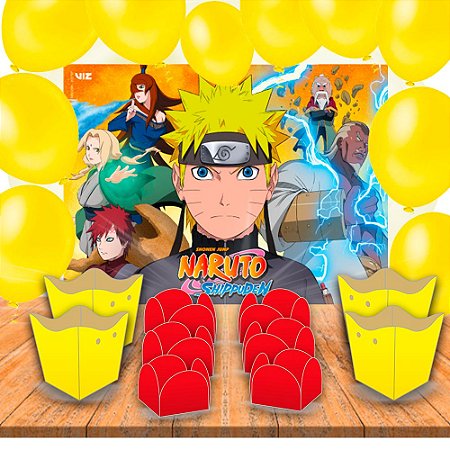 Kit festa 111 pçs Decoração Festa Naruto Cores vivas