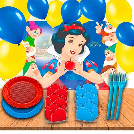 Kit festa COMPLETO Decoração Branca de neve  246 Itens