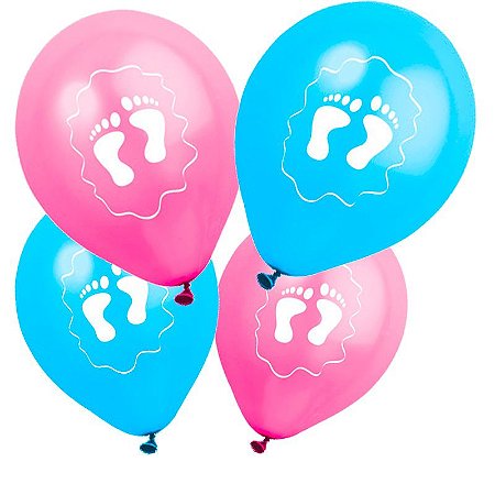 25 Bexigas balões  chá de bebê chá revelação pezinhos