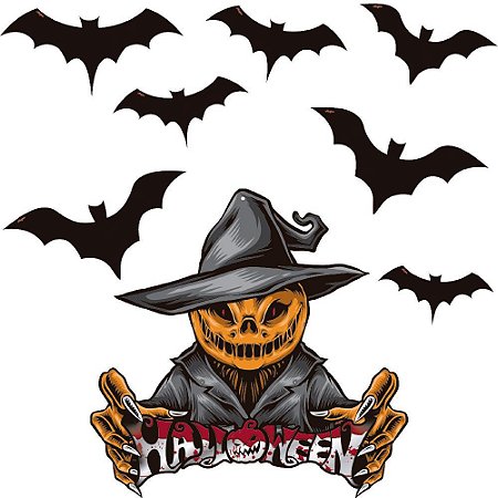 DECORACAO DE PAREDE ABOBORA HALLOWEEN 01 un.