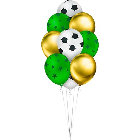 10 BALAO LATEX DECORAÇÃO COPA  DIA DE JOGO BRASIL 10pol
