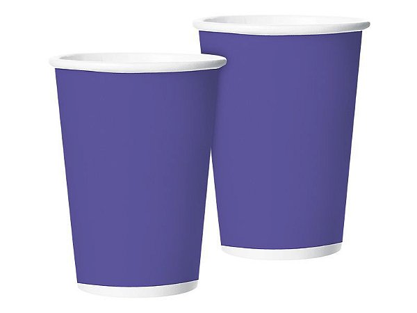 8 COPOS DESCARTÁVEL 180 ml DECORAÇÃO FESTA COLORS VIOLETA