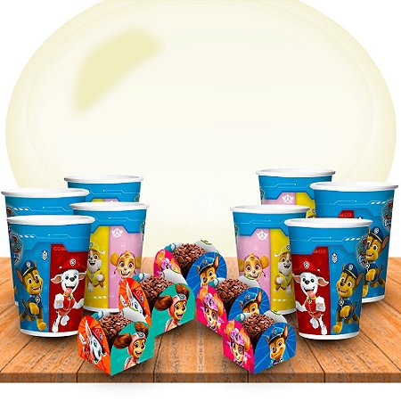 Kit festa Patrulah canina Decoração 12 Copos + 50 forminhas