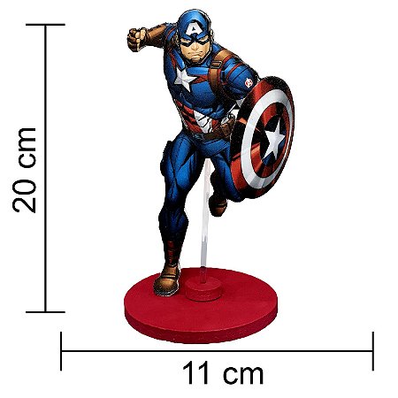 Decoração festa Capitão América Centro de mesa GIGANTE EVA 20x11CM