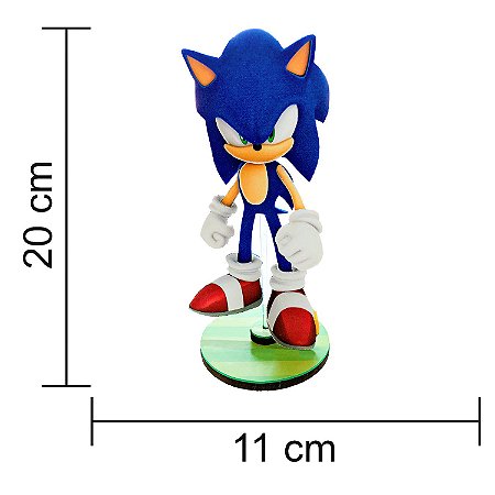 Decoração festa Sonic Centro mesa GIGANTE EVA 20x11cm