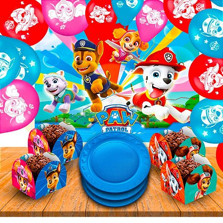 Kit festa completo 86 itens Decoração patrulha canina