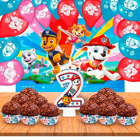 Kit festa Patrulha canina Vela Forminhas Painel GIGTE balão