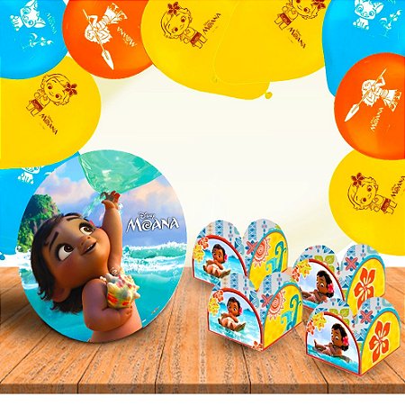 Kit festa Decoração Moana Baby 76 peças Aniversário completo