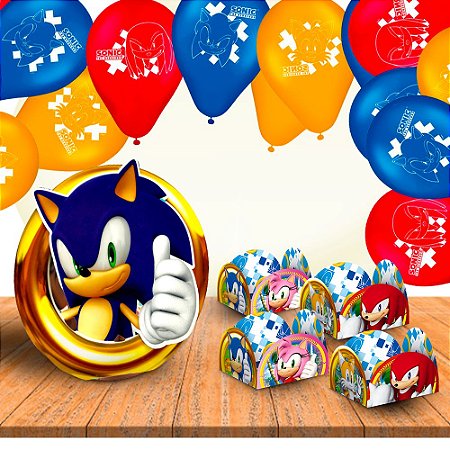 Kit festa Sonic 76 peças Decoração Aniversário completo