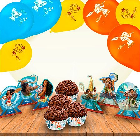 Kit festa Decoração Moana Baby 131 peçs Aniversário completo