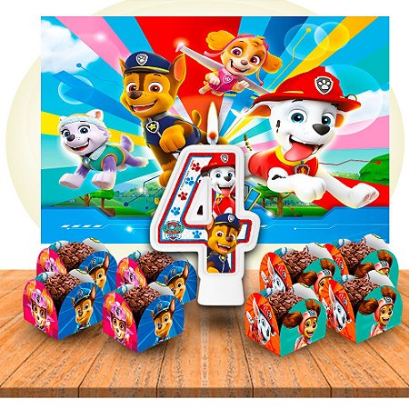 Kit festa 52 peças descoração Patrulha Canina completa vela4