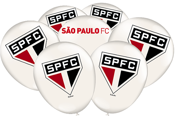 25 Balão bexigas N9" Decoração festa São Paulo FC
