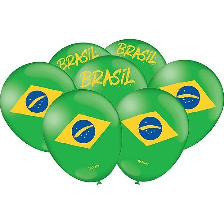 25 Balão Bexigas Decoração Copa Brasil n9"