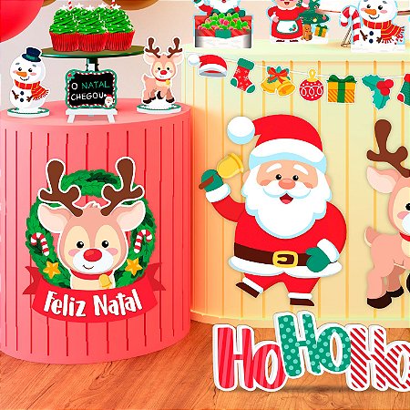 GUIRLANDA DECORAÇÃO NATAL HO HO HO 33X29CM