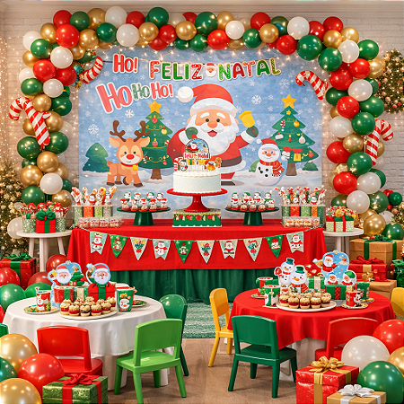 Kit festa completo 39pçs Decoração NATAL melhor kit EVA
